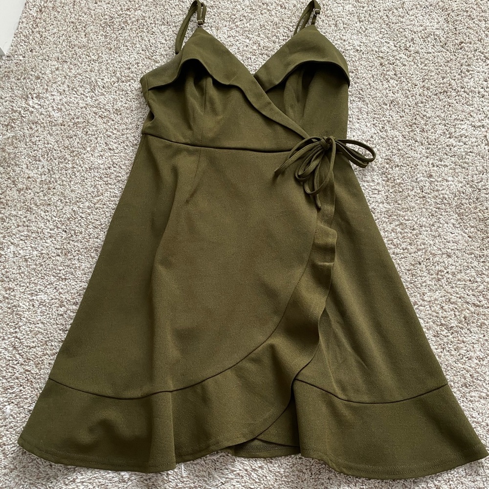 Green Wrap Front Dress